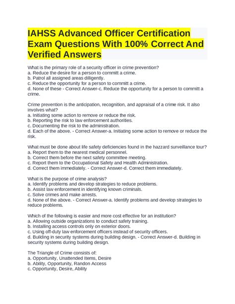 iahss exam questions